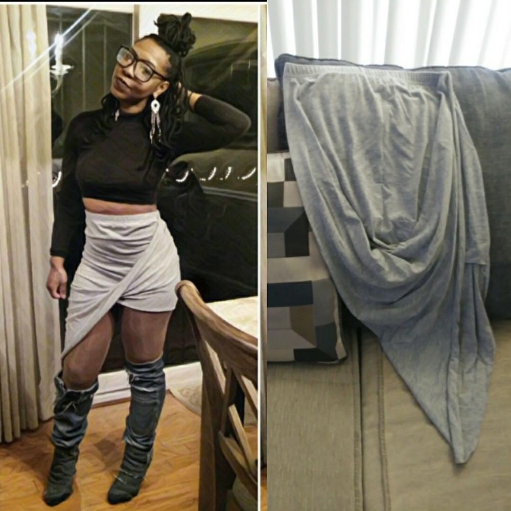 Gray asymmetrical skirt